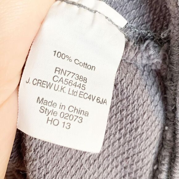 J. Crew Grey Silver Sparkle Beaded Accents Crewneck Sweatshirt Women’s S Holiday - Picture 12 of 13